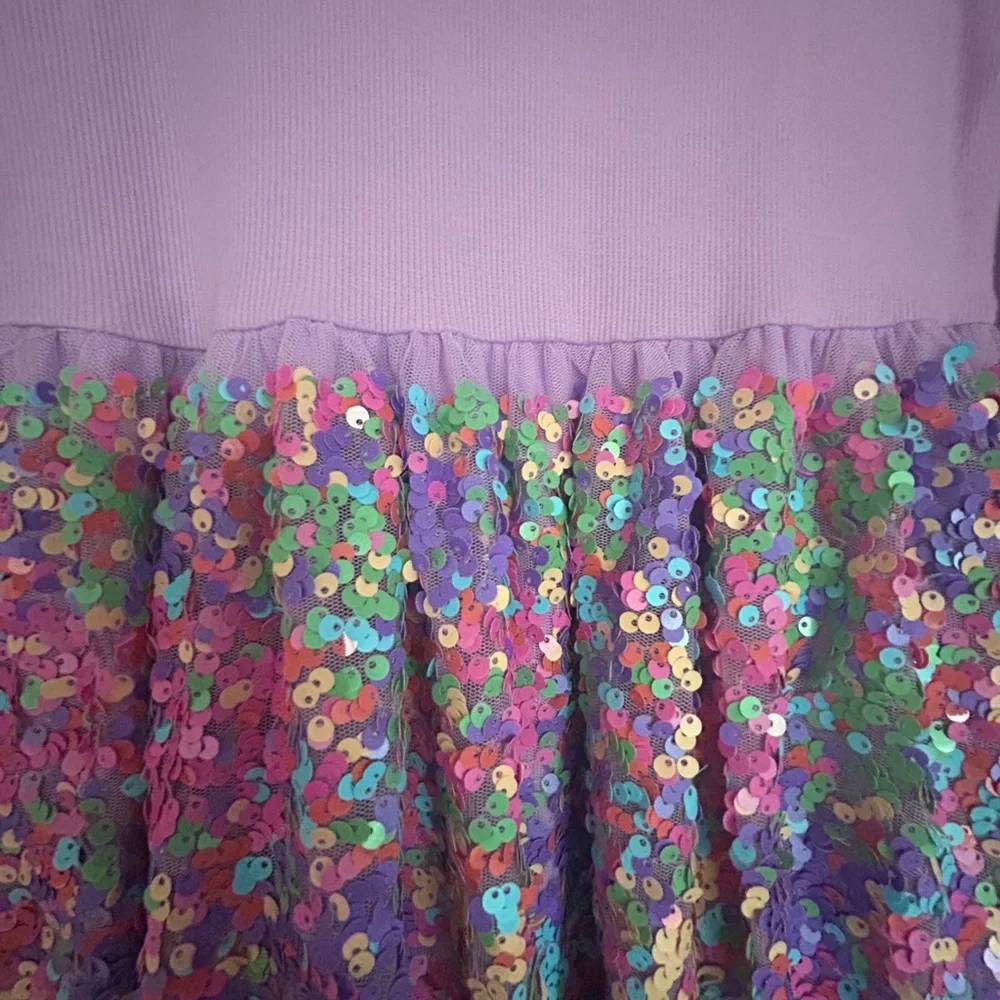 H&M Girl’s Purple Long Sleeve Sequined Dress - Picture 2 of 5